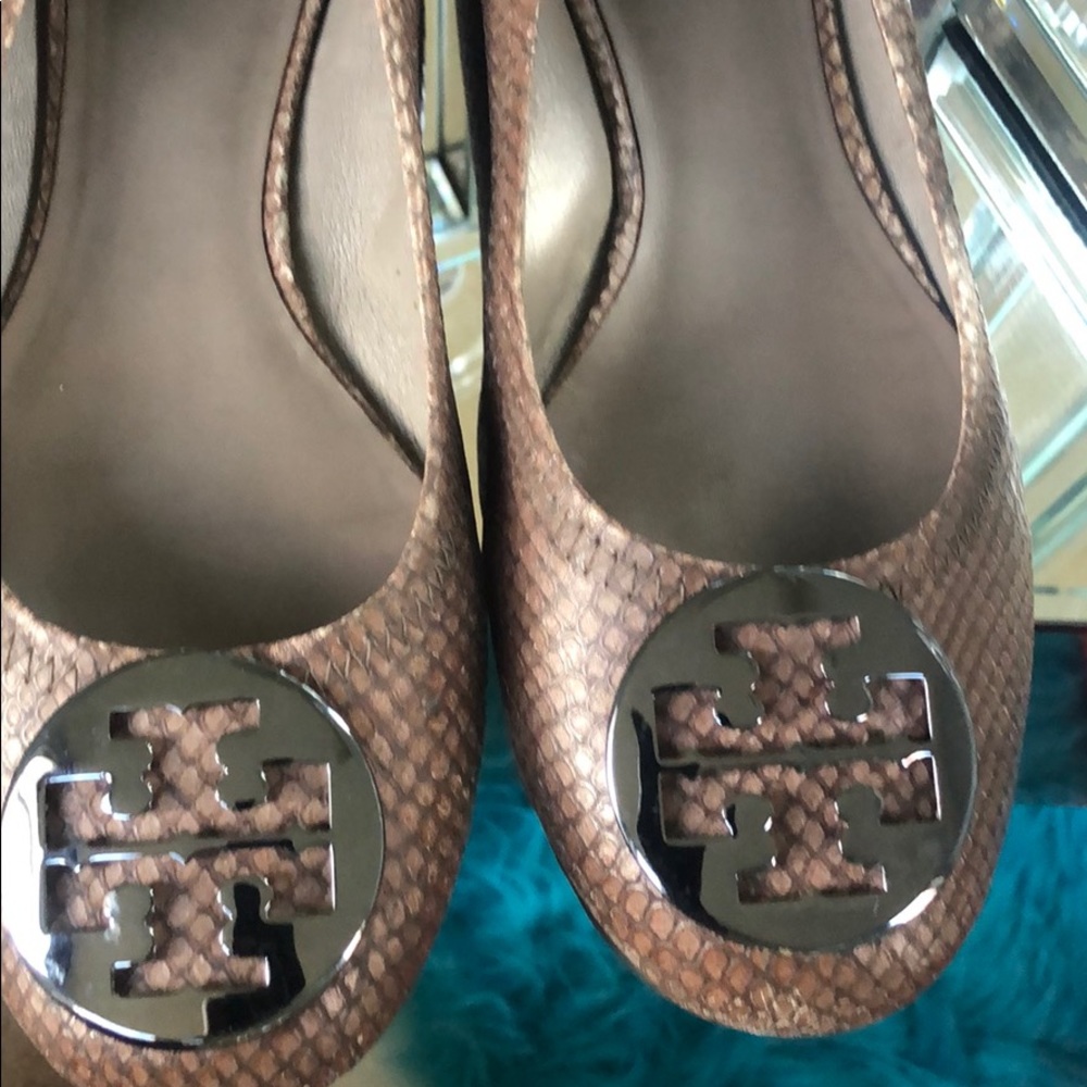 Tory Burch Ballet Reva Tumbled Snake Print